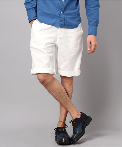 Denime（ドゥニーム）の「CL WASHED CLOTH SHORT TROUSERS/コットンリネンショーツ（スラックス・メンズ・ブラック/ホワイト/ネイビー・SMALL/MEDIUM/LARGE）」の2枚目の写真