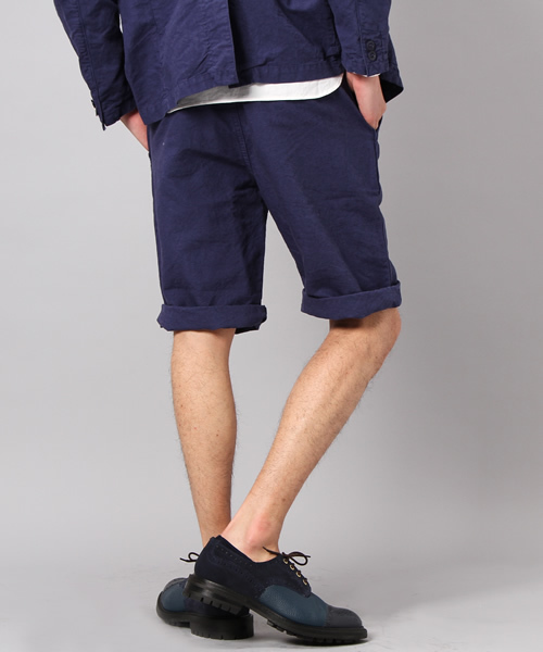 Denime（ドゥニーム）の「CL WASHED CLOTH SHORT TROUSERS/コットンリネンショーツ（スラックス・メンズ・ブラック/ホワイト/ネイビー・SMALL/MEDIUM/LARGE）」の5枚目の写真