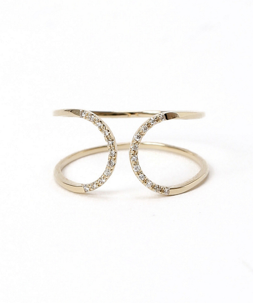 Spick & Span（スピックアンドスパン）の「センターCダイヤオープン2ラインリングK10（リング・レディース・ゴールド・FREE/11/15 /13）」の4枚目の写真