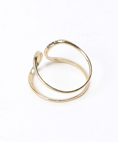 Spick & Span（スピックアンドスパン）の「センターCダイヤオープン2ラインリングK10（リング・レディース・ゴールド・FREE/11/15 /13）」の5枚目の写真