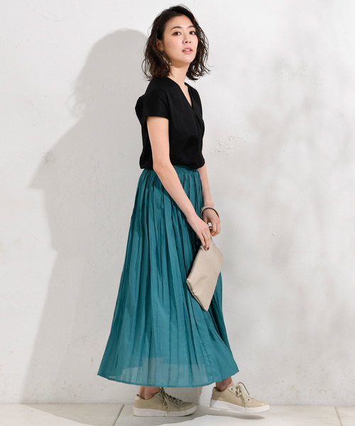 RIVE DROITE（リヴドロワ）の「【洗える】レーヨンロングスカート（スカート・レディース・チャコールグレー/ベージュ/グリーン/ブルー/バイオレット・FREE）」の6枚目の写真