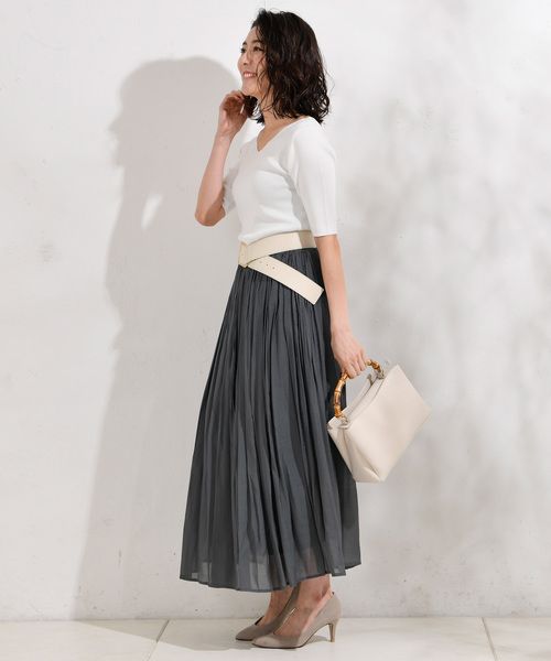 RIVE DROITE（リヴドロワ）の「【洗える】レーヨンロングスカート（スカート・レディース・チャコールグレー/ベージュ/グリーン/ブルー/バイオレット・FREE）」の8枚目の写真