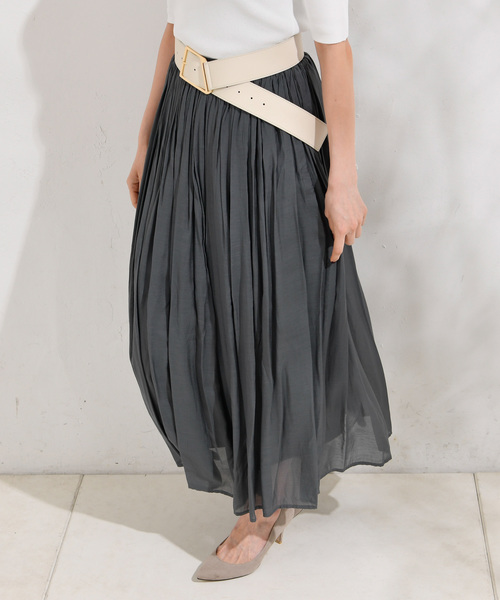 RIVE DROITE（リヴドロワ）の「【洗える】レーヨンロングスカート（スカート・レディース・チャコールグレー/ベージュ/グリーン/ブルー/バイオレット・FREE）」の9枚目の写真