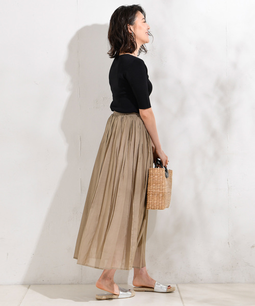 RIVE DROITE（リヴドロワ）の「【洗える】レーヨンロングスカート（スカート・レディース・チャコールグレー/ベージュ/グリーン/ブルー/バイオレット・FREE）」の11枚目の写真