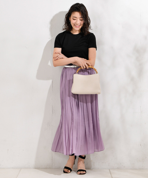 RIVE DROITE（リヴドロワ）の「【洗える】レーヨンロングスカート（スカート・レディース・チャコールグレー/ベージュ/グリーン/ブルー/バイオレット・FREE）」の13枚目の写真