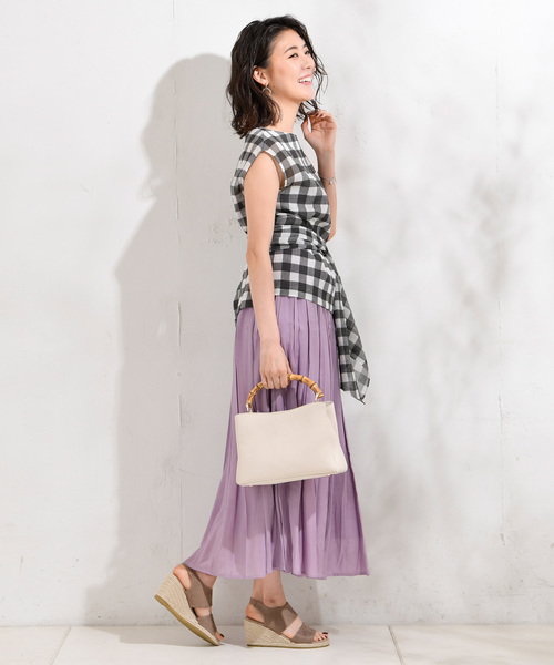 RIVE DROITE（リヴドロワ）の「【洗える】レーヨンロングスカート（スカート・レディース・チャコールグレー/ベージュ/グリーン/ブルー/バイオレット・FREE）」の14枚目の写真