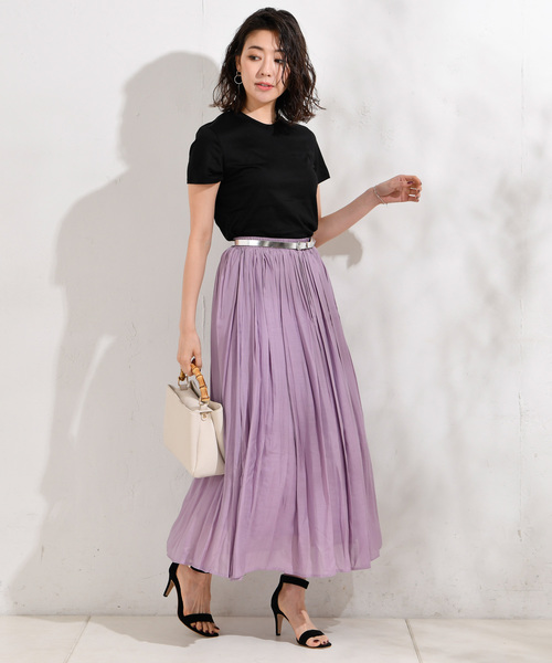 RIVE DROITE（リヴドロワ）の「【洗える】レーヨンロングスカート（スカート・レディース・チャコールグレー/ベージュ/グリーン/ブルー/バイオレット・FREE）」の15枚目の写真