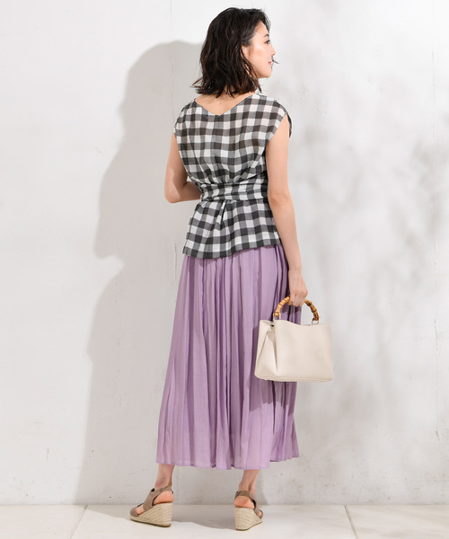 RIVE DROITE（リヴドロワ）の「【洗える】レーヨンロングスカート（スカート・レディース・チャコールグレー/ベージュ/グリーン/ブルー/バイオレット・FREE）」の16枚目の写真