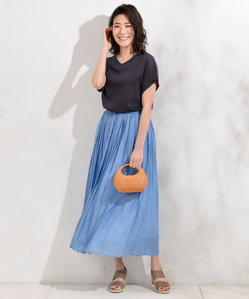 RIVE DROITE（リヴドロワ）の「【洗える】レーヨンロングスカート（スカート・レディース・チャコールグレー/ベージュ/グリーン/ブルー/バイオレット・FREE）」の17枚目の写真