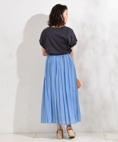 RIVE DROITE（リヴドロワ）の「【洗える】レーヨンロングスカート（スカート・レディース・チャコールグレー/ベージュ/グリーン/ブルー/バイオレット・FREE）」の18枚目の写真