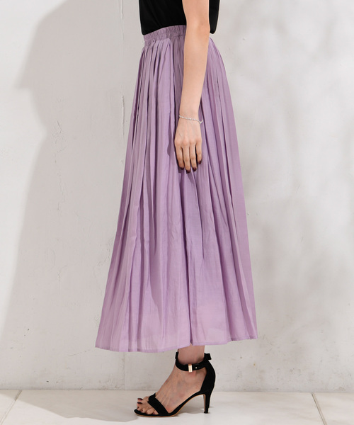 RIVE DROITE（リヴドロワ）の「【洗える】レーヨンロングスカート（スカート・レディース・チャコールグレー/ベージュ/グリーン/ブルー/バイオレット・FREE）」の20枚目の写真