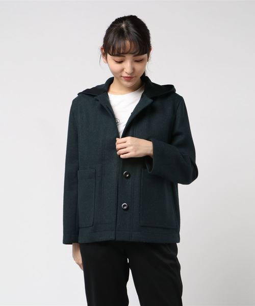 美品! MHL. エムエイチエル LIGHT WOOL MELTON COAT MHL.（エムエイチエル）の「LIGHT WOOL MELTON（ステンカラー