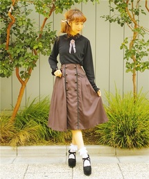 axes femme POETIQUE | Ｗ釦デザインスカート(スカート)