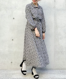 archives | パイピングレトロフラワー前開きシャツワンピース(ワンピース)
