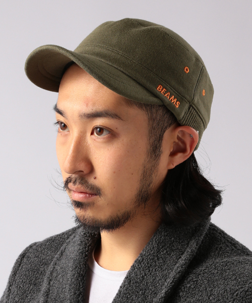 BEAMS(ビームス)の「BEAMS / リブ切替 ワーク キャップ(キャップ・メンズ・ライトグレー/ブラック/オリーブ/ネイビー/チャコールグレー/インディゴブルー・ONE SIZE)」の4枚目の写真