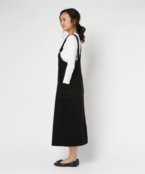 WEGO（ウィゴー）の「WEGO/ハイウエストジャンパースカート（ジャンパースカート・レディース・ブラック/杢グレー・FREE）」の3枚目の写真