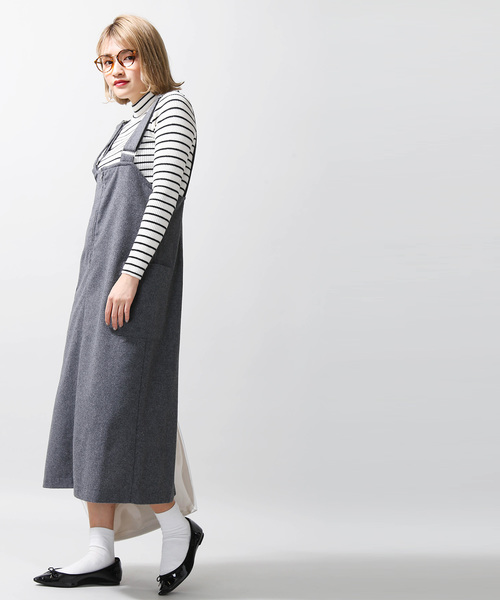 WEGO（ウィゴー）の「WEGO/ハイウエストジャンパースカート（ジャンパースカート・レディース・ブラック/杢グレー・FREE）」の7枚目の写真