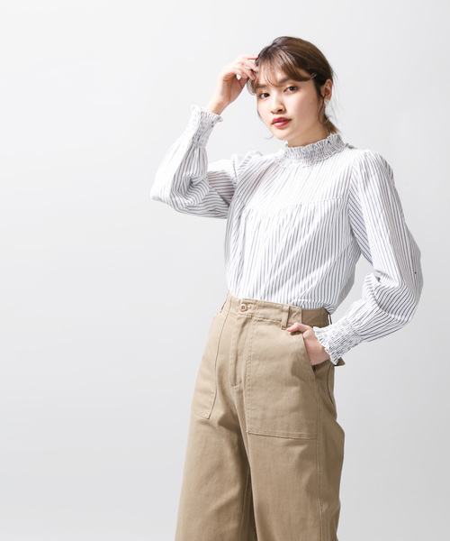 WEGO（ウィゴー）の「WEGO/シャーリングハイネックブラウス（シャツ/ブラウス・レディース・ブラック/ホワイト系その他4/ホワイト系その他2/アイボリー/ドット/ブラック系その他2/オフホワイト・FREE）」の22枚目の写真