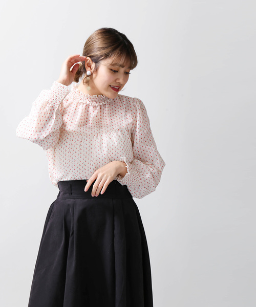 WEGO（ウィゴー）の「WEGO/シャーリングハイネックブラウス（シャツ/ブラウス・レディース・ブラック/ホワイト系その他4/ホワイト系その他2/アイボリー/ドット/ブラック系その他2/オフホワイト・FREE）」の19枚目の写真