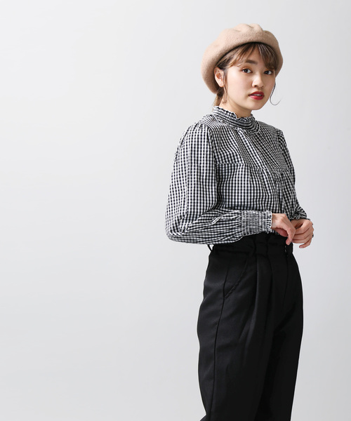 WEGO（ウィゴー）の「WEGO/シャーリングハイネックブラウス（シャツ/ブラウス・レディース・ブラック/ホワイト系その他4/ホワイト系その他2/アイボリー/ドット/ブラック系その他2/オフホワイト・FREE）」の17枚目の写真