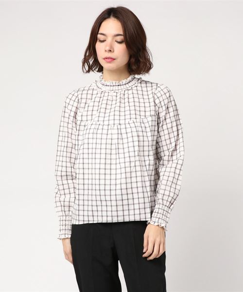 WEGO（ウィゴー）の「WEGO/シャーリングハイネックブラウス（シャツ/ブラウス・レディース・ブラック/ホワイト系その他4/ホワイト系その他2/アイボリー/ドット/ブラック系その他2/オフホワイト・FREE）」の12枚目の写真