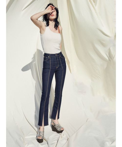 EVRIS（エヴリス）の「ワンショルダーサークルモチーフトップス（タンクトップ・レディース・ホワイト/ブラック/オレンジ/ブラウン・FREE）」の13枚目の写真