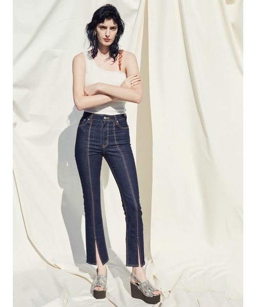 EVRIS（エヴリス）の「ワンショルダーサークルモチーフトップス（タンクトップ・レディース・ホワイト/ブラック/オレンジ/ブラウン・FREE）」の21枚目の写真