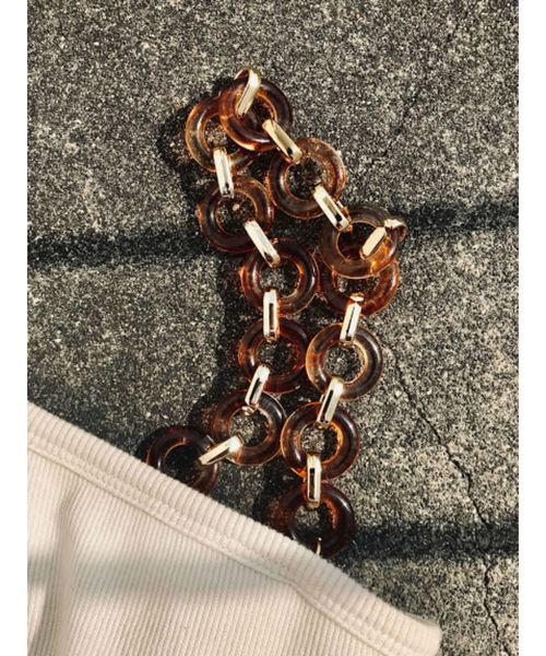 EVRIS（エヴリス）の「ワンショルダーサークルモチーフトップス（タンクトップ・レディース・ホワイト/ブラック/オレンジ/ブラウン・FREE）」の10枚目の写真