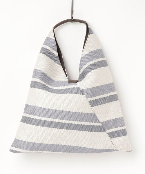 Petit Honfleur（プチオンフルール）の「ボーダー雑材トートバッグ（トートバッグ・レディース・グレー/ベージュ・フリー）」の7枚目の写真