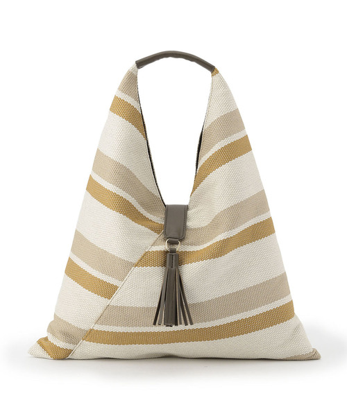 Petit Honfleur（プチオンフルール）の「ボーダー雑材トートバッグ（トートバッグ・レディース・グレー/ベージュ・フリー）」の10枚目の写真