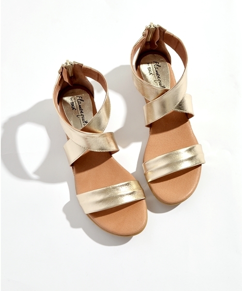 SHIPS for women（シップスフォーウィメン）の「FLAMENQUITAS:スエードクロス ローヒールサンダル◇（サンダル・レディース・ブラック/グレイッシュベージュ/グリーン/オレンジ/ピンク/ベージュ/ネイビー/ゴールド・36/37/38/35）」の8枚目の写真