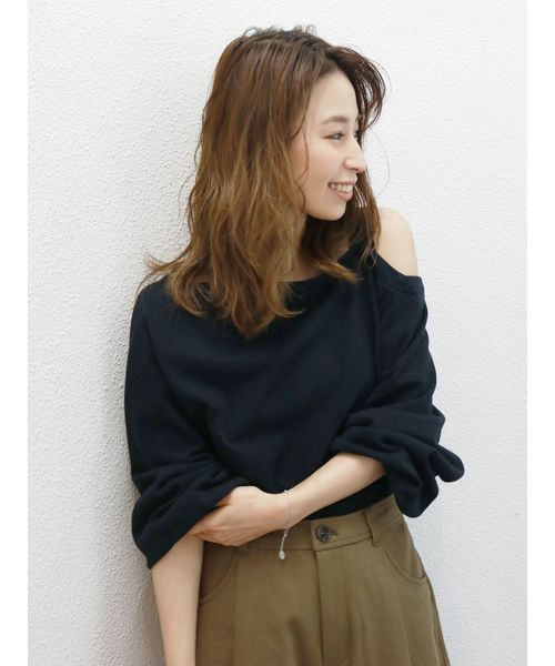 Ungrid（アングリッド）の「ショルダーデザインロングスリーブTee（Tシャツ/カットソー・レディース・ブラック/パープル/オフホワイト・FREE）」の10枚目の写真