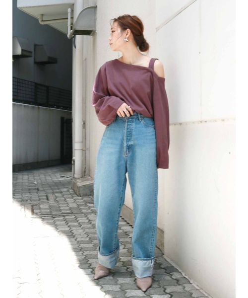 Ungrid（アングリッド）の「ショルダーデザインロングスリーブTee（Tシャツ/カットソー・レディース・ブラック/パープル/オフホワイト・FREE）」の13枚目の写真