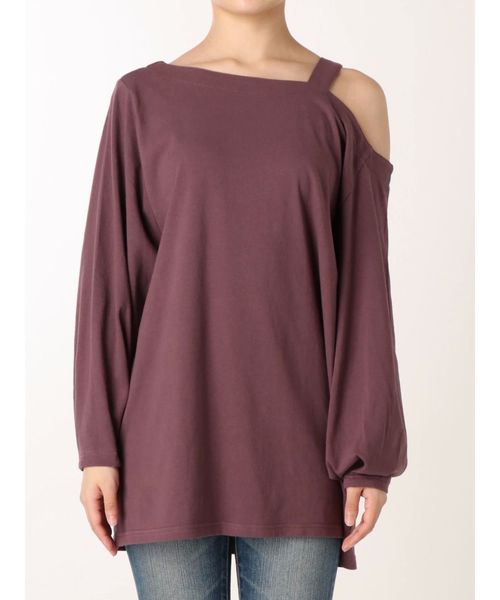 Ungrid（アングリッド）の「ショルダーデザインロングスリーブTee（Tシャツ/カットソー・レディース・ブラック/パープル/オフホワイト・FREE）」の14枚目の写真