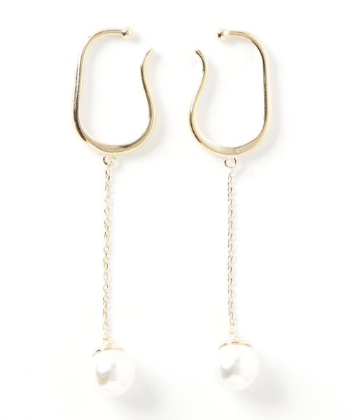 Fun & Daily(ファンアンドデイリー)の「F&D : ドロップパールイヤーカフ(イヤーカフ・レディース・ゴールド/シルバー・FREE)」の3枚目の写真