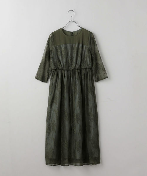 Khaju（カージュ）の「Virca:5分袖レースドレス（ドレス・レディース・ライトブルー/カーキ・ONE SIZE）」の2枚目の写真