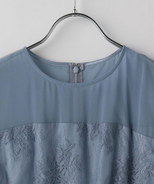 Khaju（カージュ）の「Virca:5分袖レースドレス（ドレス・レディース・ライトブルー/カーキ・ONE SIZE）」の4枚目の写真