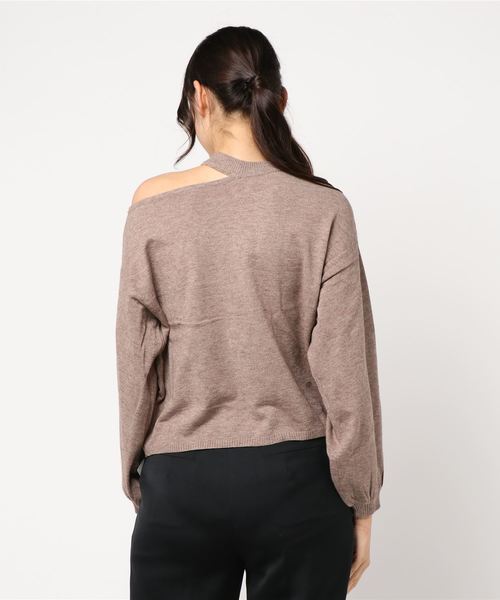 VENCEEXCHANGE（ヴァンスエクスチェンジ）の「肩開きニットプルオーバー（ニット/セーター・レディース・ブラック/ベージュ/オフホワイト・M）」の4枚目の写真