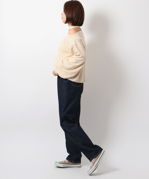 VENCEEXCHANGE（ヴァンスエクスチェンジ）の「肩開きニットプルオーバー（ニット/セーター・レディース・ブラック/ベージュ/オフホワイト・M）」の6枚目の写真