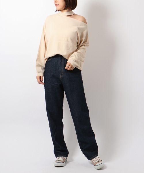 VENCEEXCHANGE（ヴァンスエクスチェンジ）の「肩開きニットプルオーバー（ニット/セーター・レディース・ブラック/ベージュ/オフホワイト・M）」の8枚目の写真