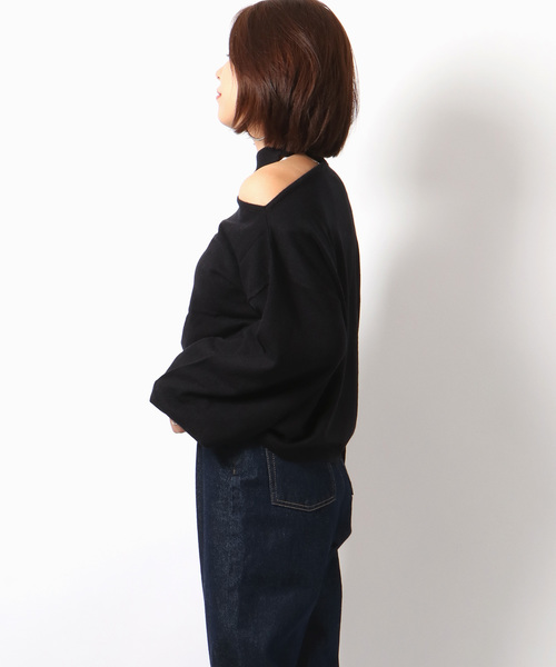 VENCEEXCHANGE（ヴァンスエクスチェンジ）の「肩開きニットプルオーバー（ニット/セーター・レディース・ブラック/ベージュ/オフホワイト・M）」の11枚目の写真