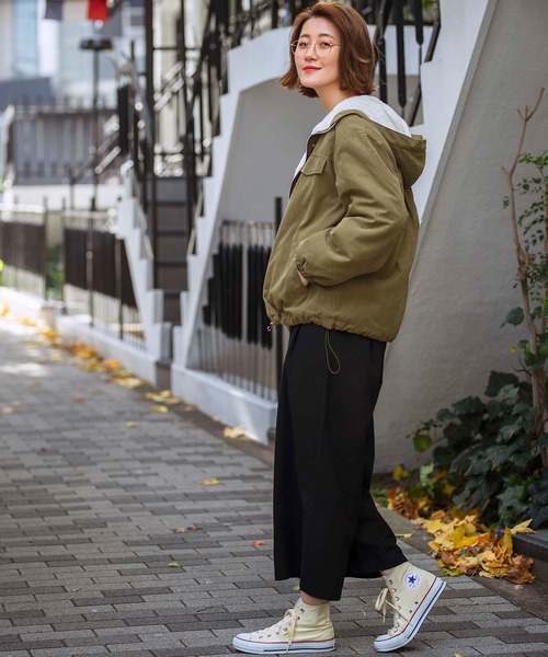 GeeRA（ジーラ）の「リバーシブルボアマウンテンパーカー（マウンテンパーカー・レディース・ベージュ/カーキ・LARGE/X-LARGE/MEDIUM）」の9枚目の写真