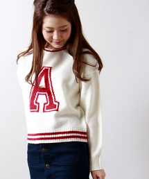 WEGO | WEGO/ラインイニシャルニット(ニット/セーター)