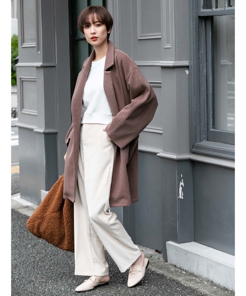 fifth（フィフス）の「ビッグシルエットミドルコート（トレンチコート・レディース・アイボリー/ブラウン・SMALL/MEDIUM）」の17枚目の写真