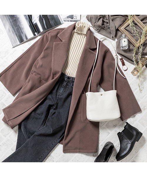 fifth（フィフス）の「ビッグシルエットミドルコート（トレンチコート・レディース・アイボリー/ブラウン・SMALL/MEDIUM）」の18枚目の写真