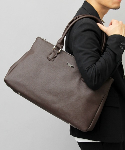 REGiSTA(レジスタ)の「【REGiSTA/レジスタ】 PUレザー ビジネス トートバッグ / ブリーフケース(ビジネスバッグ)」|ブラウン系その他