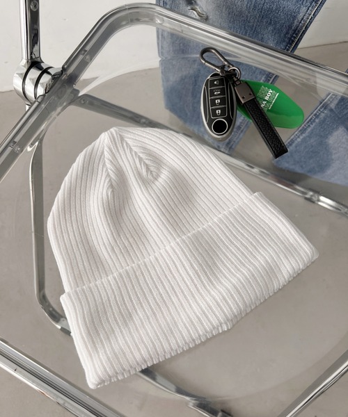 newhattan（ニューハッタン）の「newhattan(ニューハッタン) / オールシーズン マルチウェイ リブ コットンビーニー ニットキャップ（ニットキャップ/ビーニー・レディース・ホワイト/ブラック/ネイビー/レッド/ダークグレー/杢グレー/バーガンディー/ロイヤルブルー/ダークブラウン/オリーブ/カーキ・FREE）」の19枚目の写真