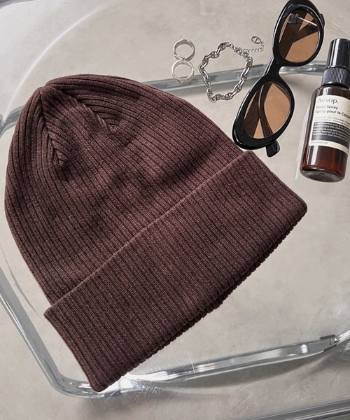 newhattan（ニューハッタン）の「newhattan(ニューハッタン) / オールシーズン マルチウェイ リブ コットンビーニー ニットキャップ（ニットキャップ/ビーニー・レディース・ホワイト/ブラック/ネイビー/レッド/ダークグレー/杢グレー/バーガンディー/ロイヤルブルー/ダークブラウン/オリーブ/カーキ・FREE）」の16枚目の写真