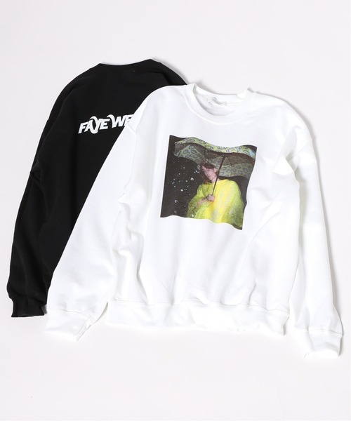 JOURNAL STANDARD(ジャーナルスタンダード)の「【FAYE WEBSTER /フェイ・ウェブスター】JS別注 Faye SMILE CREW#(スウェット・メンズ・ブラック/ホワイト・MEDIUM/X-LARGE/LARGE)」の2枚目の写真
