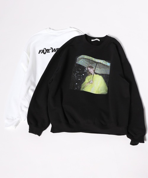 JOURNAL STANDARD(ジャーナルスタンダード)の「【FAYE WEBSTER /フェイ・ウェブスター】JS別注 Faye SMILE CREW#(スウェット・メンズ・ブラック/ホワイト・MEDIUM/X-LARGE/LARGE)」の1枚目の写真